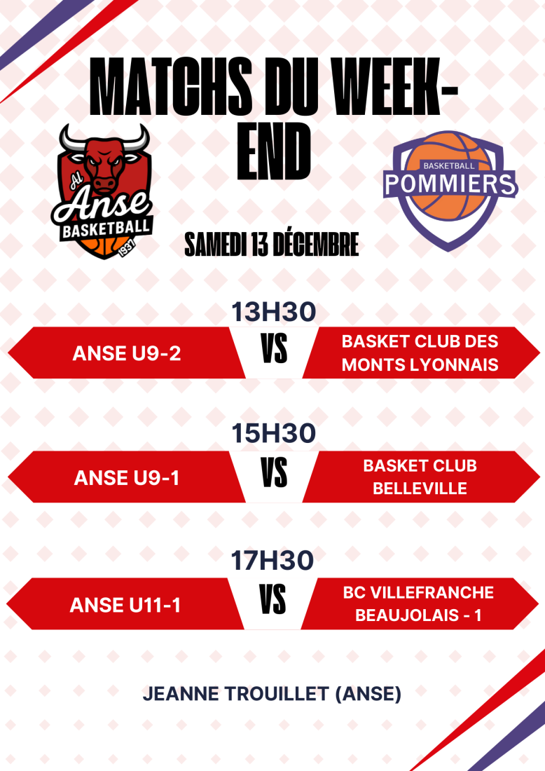 Match du Week-end du 13/14 Décembre 2025