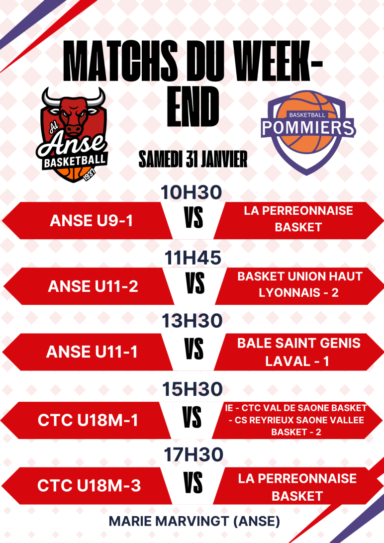 Match du Week-end du 31 janvier / 1 février 2026