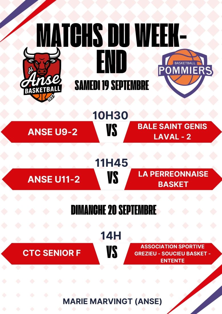 Match du Week-end du 19/20 septembre 2026