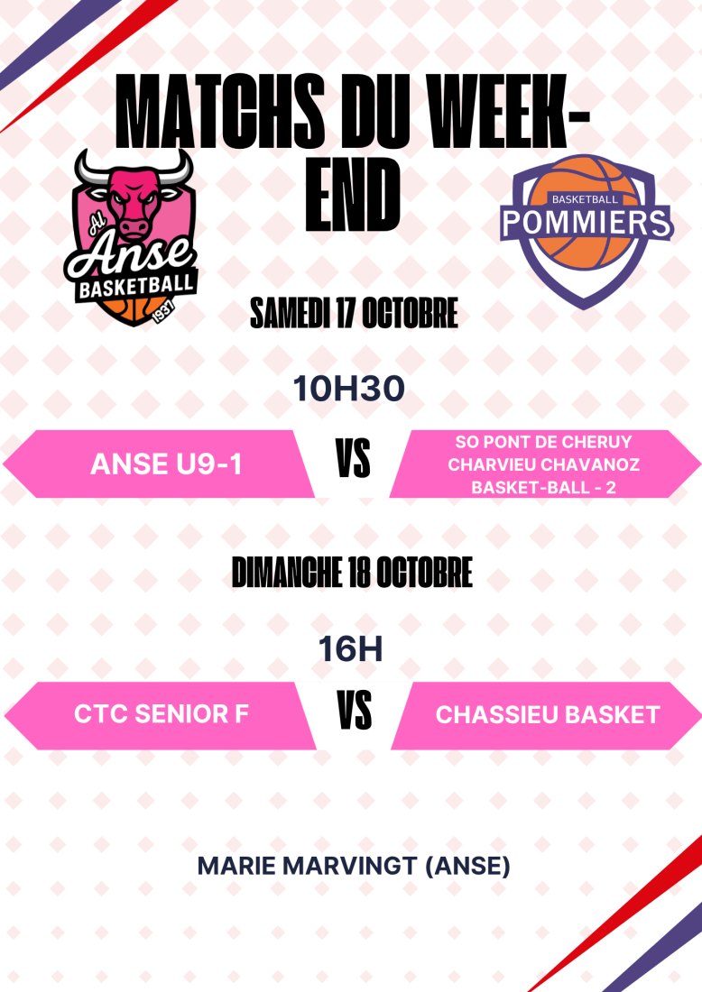 Match du Week-end du 17/18 Octobre 2026